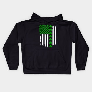 Saint Patricks Day Shamrock flag Kids Hoodie